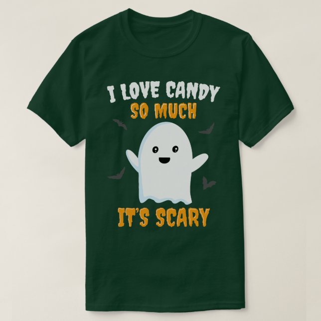 Trick or Treat Candy Cute Ghost Boys Girls Funny H T-Shirt (Design Front)