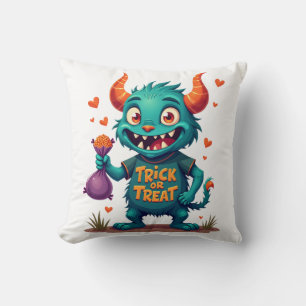 Trick or Treat Candy Monster � Halloween T-Shirt D Cushion