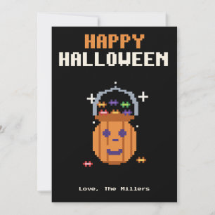 Trick or Treat Candy Pixel Art Halloween Card