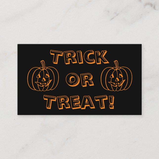 Trick or Treat Can't Speak Business Card (Front)