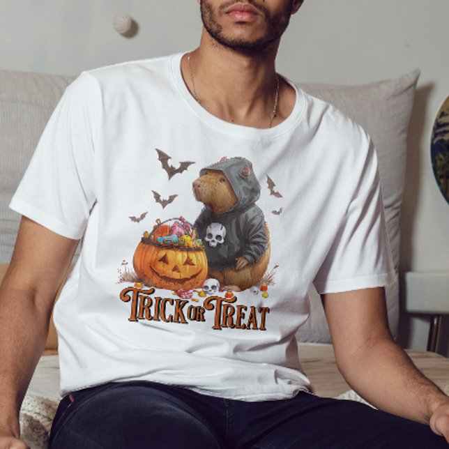 Trick or Treat Capybara Halloween Funny T-Shirt (Creator Uploaded)