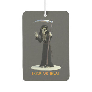 Trick or Treat. Cartoon Grim Reaper Car Air Freshener