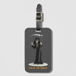 Trick or Treat. Cartoon Grim Reaper Luggage Tag