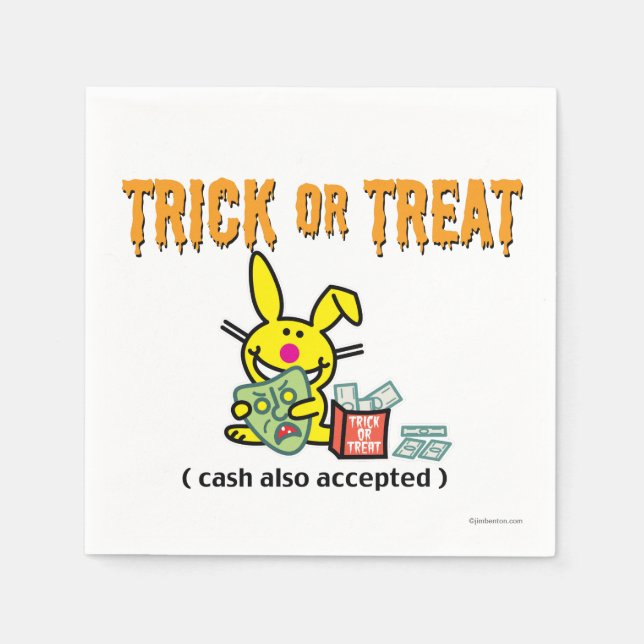 Trick or Treat (cash also accepted) Napkin (Front)