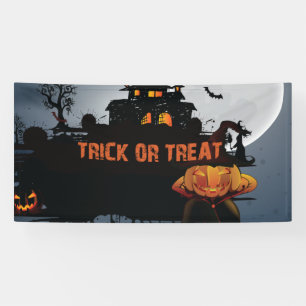 Trick or treat castle banner