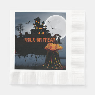 Trick or treat castle napkin