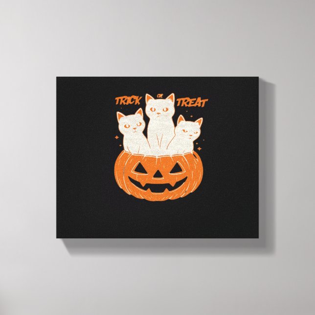 Trick or Treat cats Classic T-Shirt Canvas Print (Front)