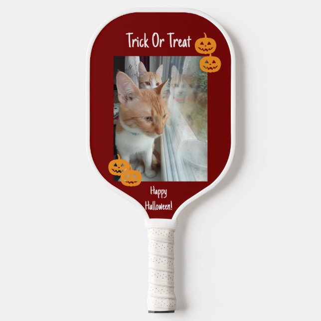 Trick Or Treat Cats , Photo, Customize Pickleball Paddle (Front)