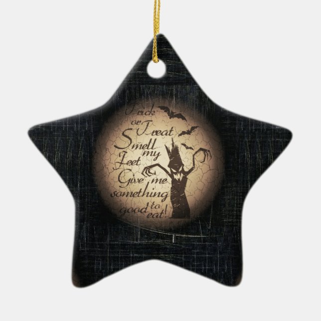 trick or treat ceramic tree decoration (Front)