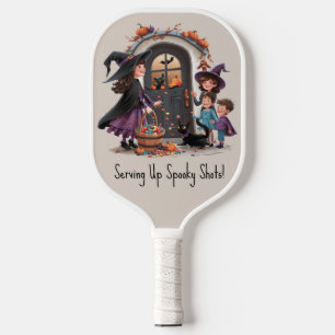 Trick Or Treat Children Collect Halloween Candy Pickleball Paddle