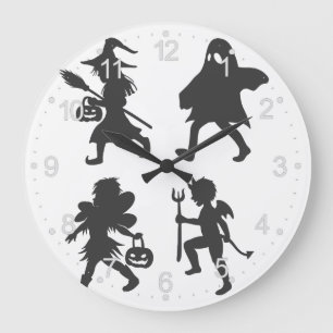 Trick or treat - Choose background colour Large Clock