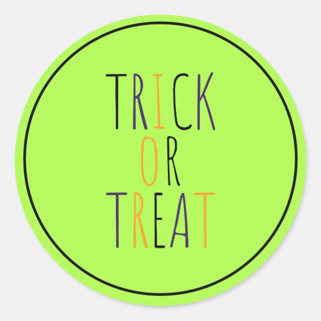 Trick or Treat Classic Round Sticker (Front)