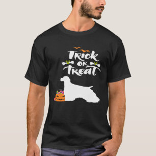 Trick Or Treat Cocker Spaniel Dog Halloween Costum T-Shirt