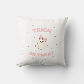 Trick Or Treat Coquette Style Throw Pillow