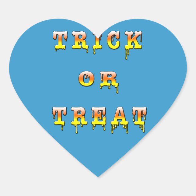 Trick or Treat (corn candy colour) Heart Sticker (Front)