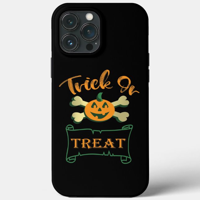Trick or treat crossbones Halloween pumpkin  Case-Mate iPhone Case (Back)