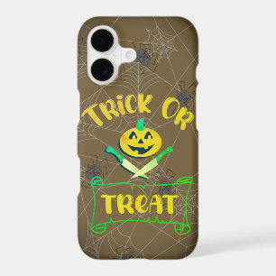 Trick or treat crossbones Halloween pumpkin face