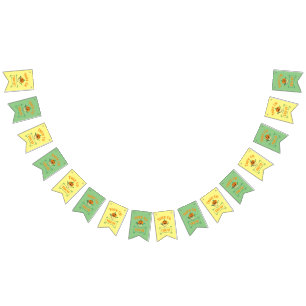 Trick or treat crossbones Halloween pumpkin face Bunting