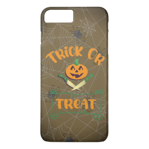 Trick or treat crossbones Halloween pumpkin face Case-Mate iPhone Case