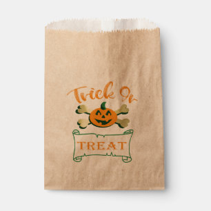Trick or treat crossbones Halloween pumpkin  Favour Bags