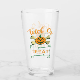 Trick or treat crossbones Halloween pumpkin  Glass