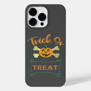 Trick or treat crossbones Halloween pumpkin  iPhone 14 Pro Max Case
