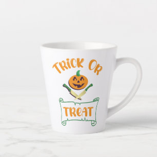 Trick or treat crossbones Halloween pumpkin   Latte Mug
