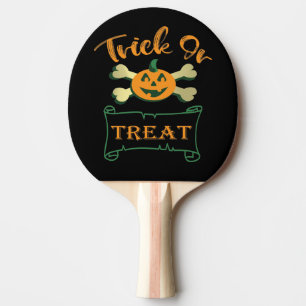 Trick or treat crossbones Halloween pumpkin Ping Pong Paddle