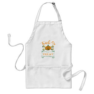 Trick or treat crossbones Halloween pumpkin Standard Apron