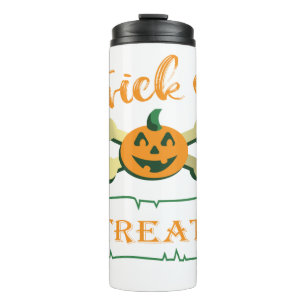 Trick or treat crossbones Halloween pumpkin Thermal Tumbler