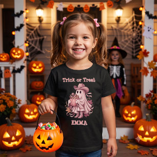 Trick or Treat Custom Vintage Western Cowboy Ghost Baby T-Shirt