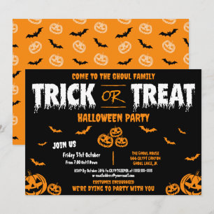 Trick or Treat Customisable Party Invitation C
