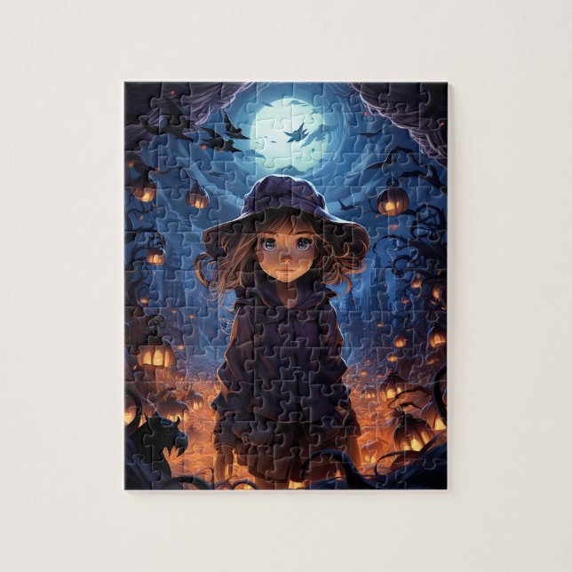 Trick or Treat Cute Girl Halloween Jigsaw Puzzle (Vertical)