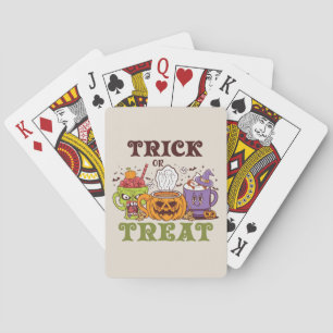 Trick Or Treat – Cute Halloween Coffee Brew Playing Cards