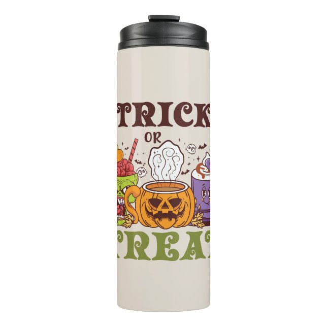 Trick Or Treat – Cute Halloween Coffee Brew Thermal Tumbler (Front)