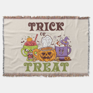 Trick Or Treat – Cute Halloween Coffee Brew Throw Blanket