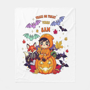 Trick or Treat Cute Halloween Fleece Blanket