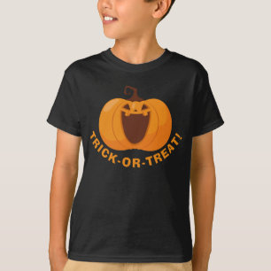 Trick or Treat Cute Halloween Orange Pumpkin Funny T-Shirt