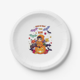 Trick or Treat Cute Halloween Paper Plate