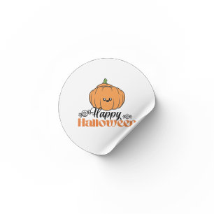 Trick or Treat cute halloween party invitations Classic Round Sticker