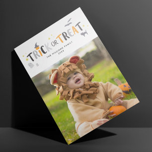 Trick or Treat Cute Halloween Photo Card