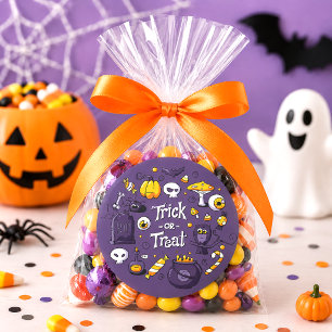 Trick or Treat Cute Kids Halloween Candy Favour Classic Round Sticker