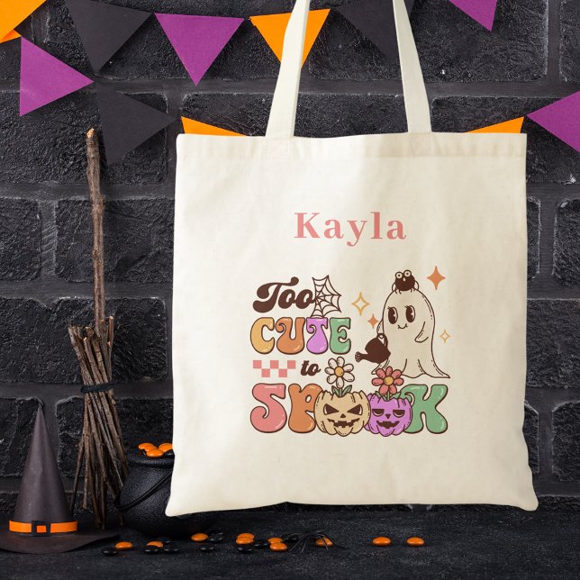 Trick Or Treat Cute & Spooky Girls Kids Tote Bag (Creator Uploaded)