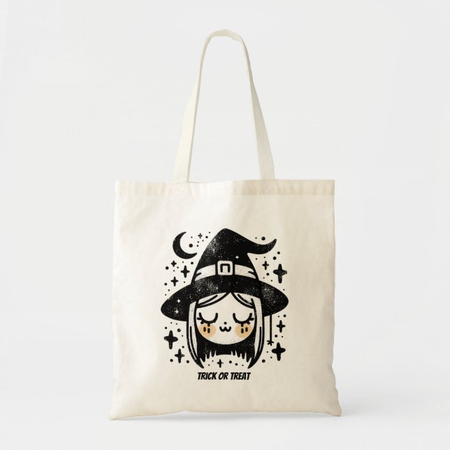 Trick or treat - cute Witch Tote Bag (Front)