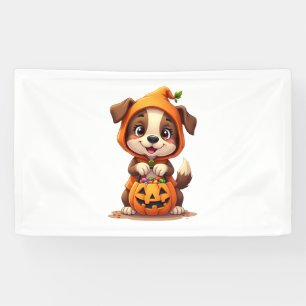 Trick or Treat Dog – Cute Halloween Puppy Shirt Banner