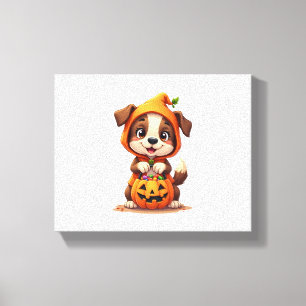Trick or Treat Dog – Cute Halloween Puppy Shirt Canvas Print