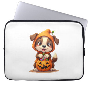 Trick or Treat Dog – Cute Halloween Puppy Shirt Laptop Sleeve
