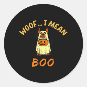 Trick Or Treat Dog Ghost Costume Halloween Dog Classic Round Sticker