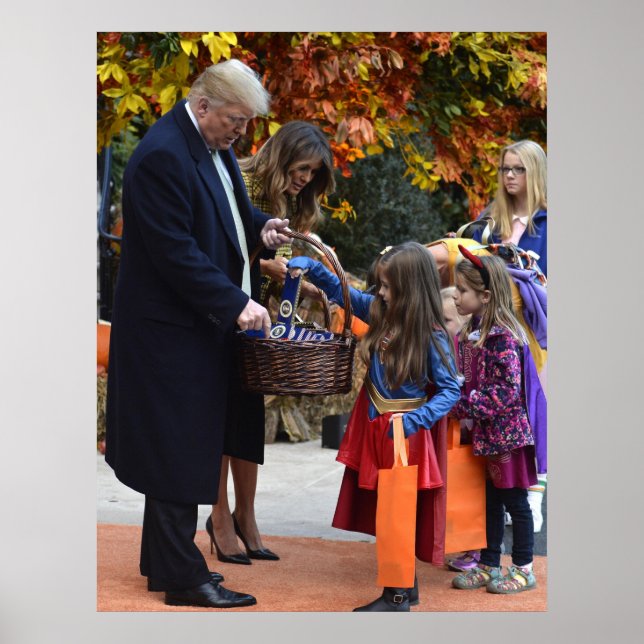 Trick or Treat Donald Trump Halloween Portrait Poster (Front)