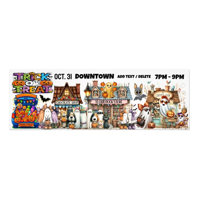 TRICK OR TREAT DOWNTOWN or Anywhere Photo Print (Front)